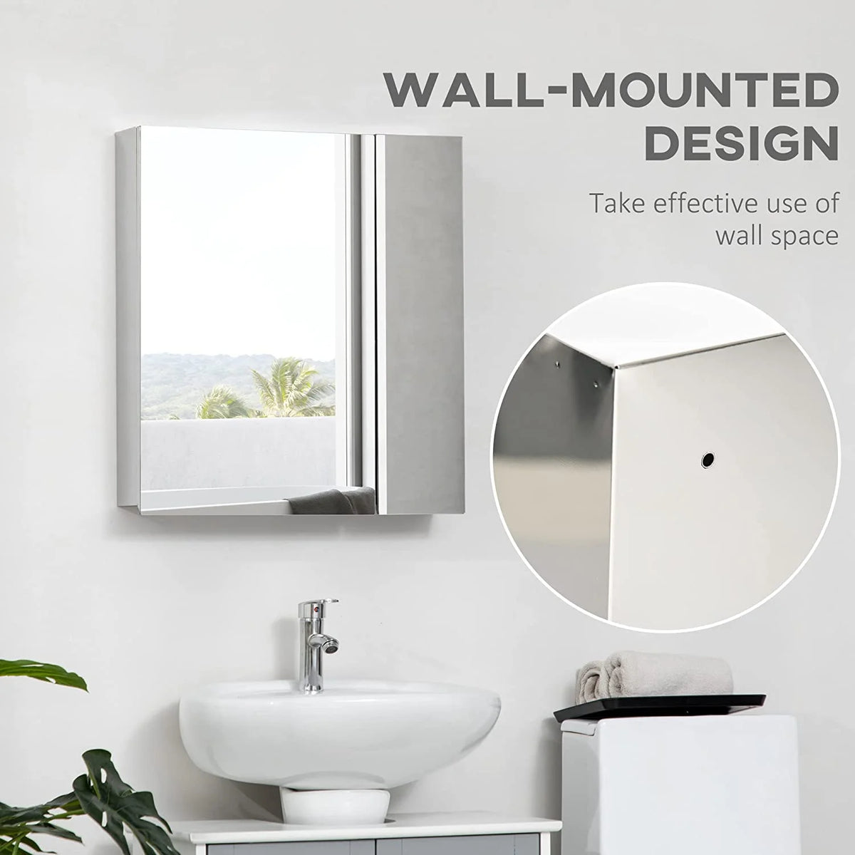 Wall Mounted Medicine Cabinet with Mirror B4517