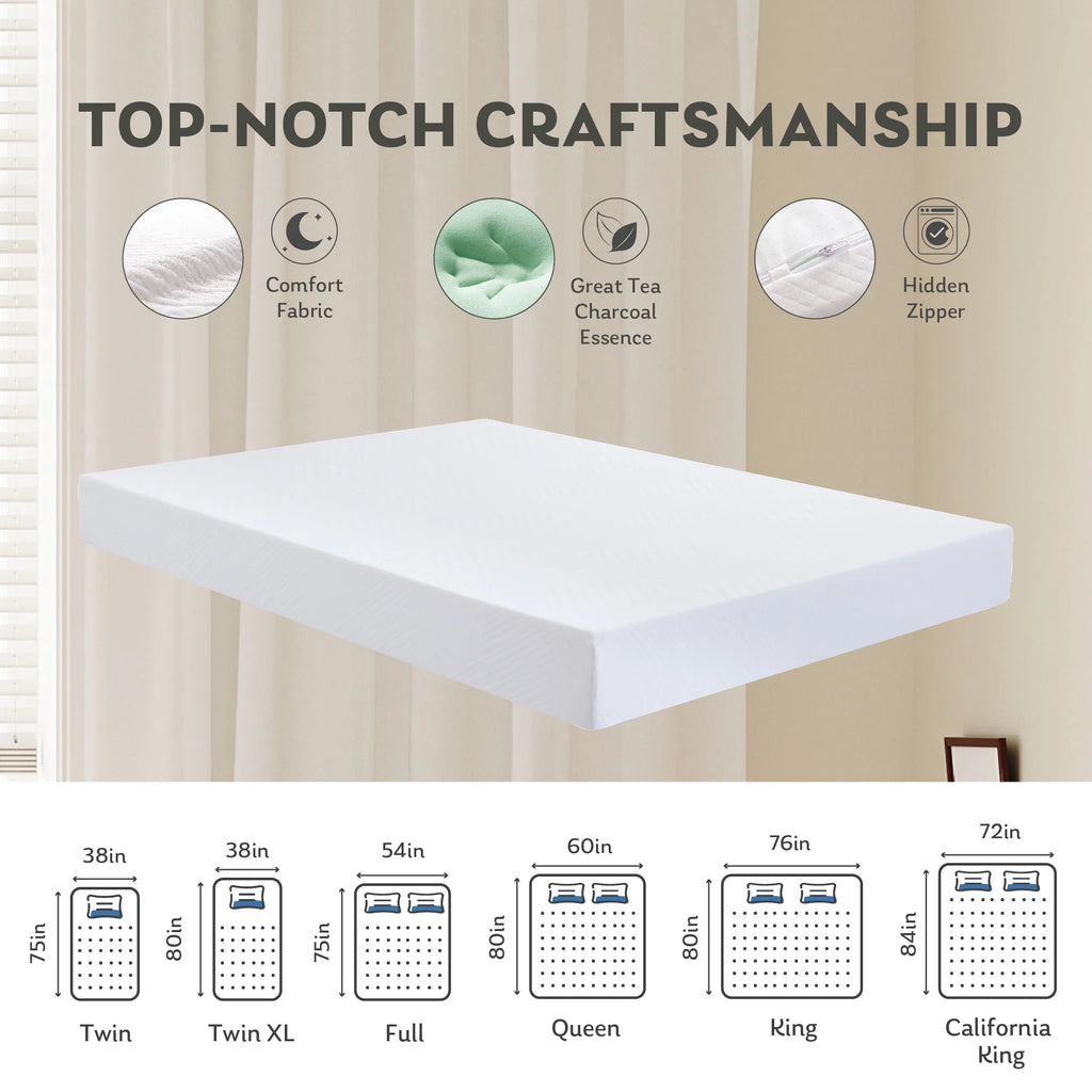 White Twin 6 inch Memory Foam Mattress L859