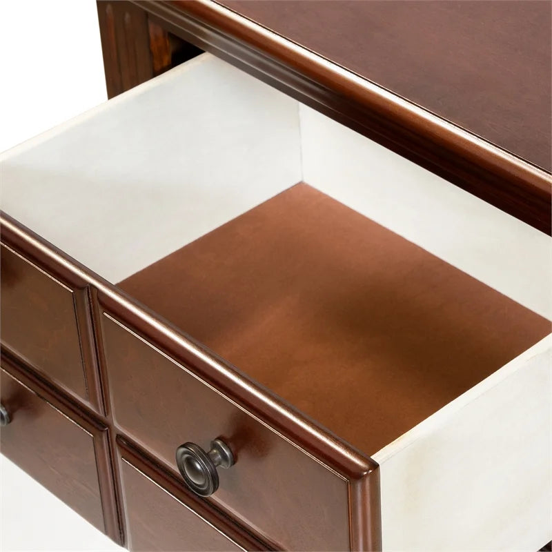 2-Drawer Solid Wood Nightstand in Cherry C6356