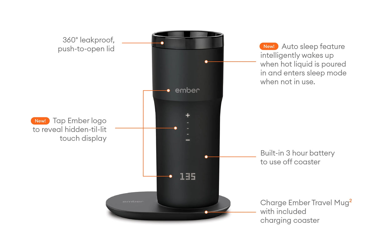 12 oz Black Temperature Control Smart Mug A763626