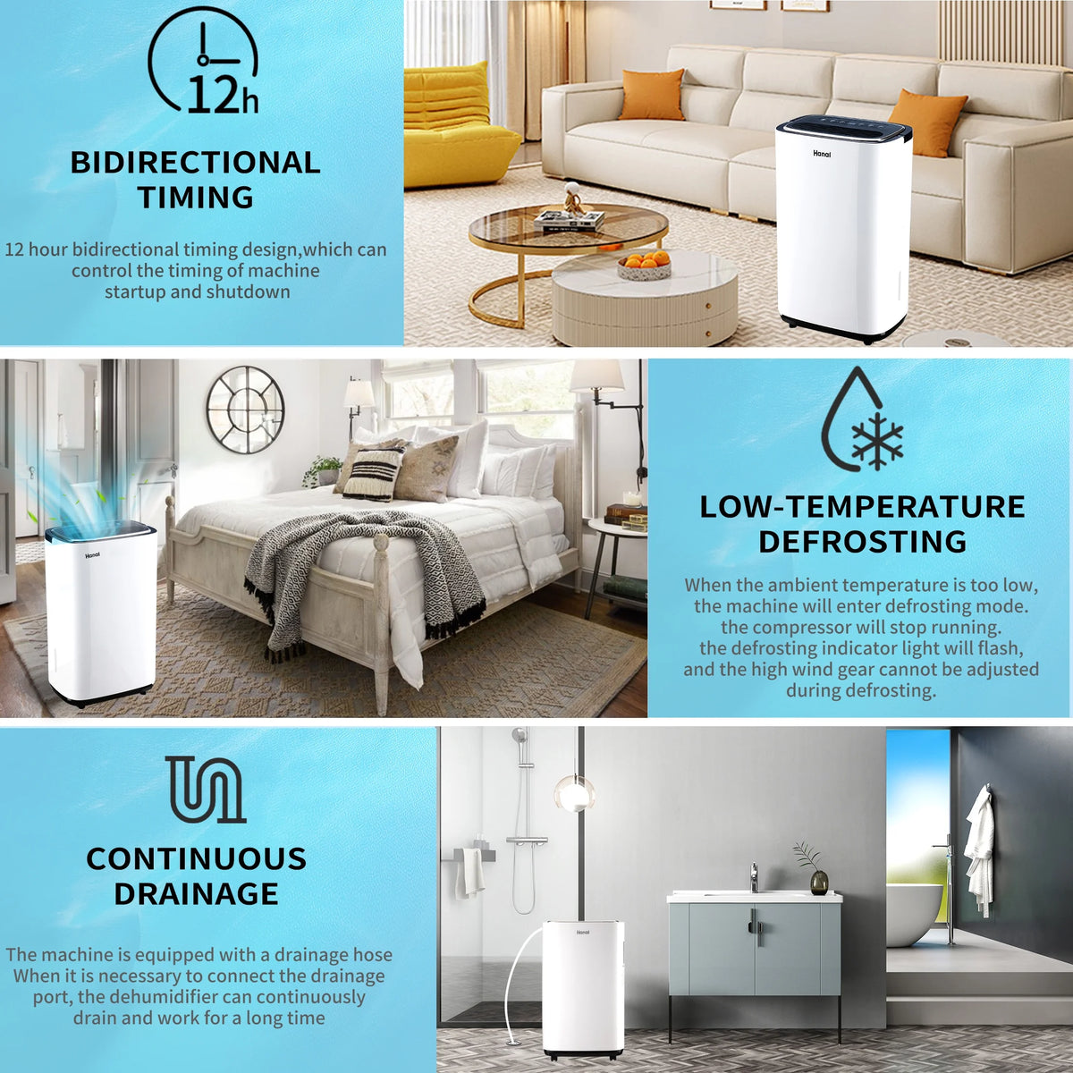 30 Pints Dehumidifier with Drain Hose O41013