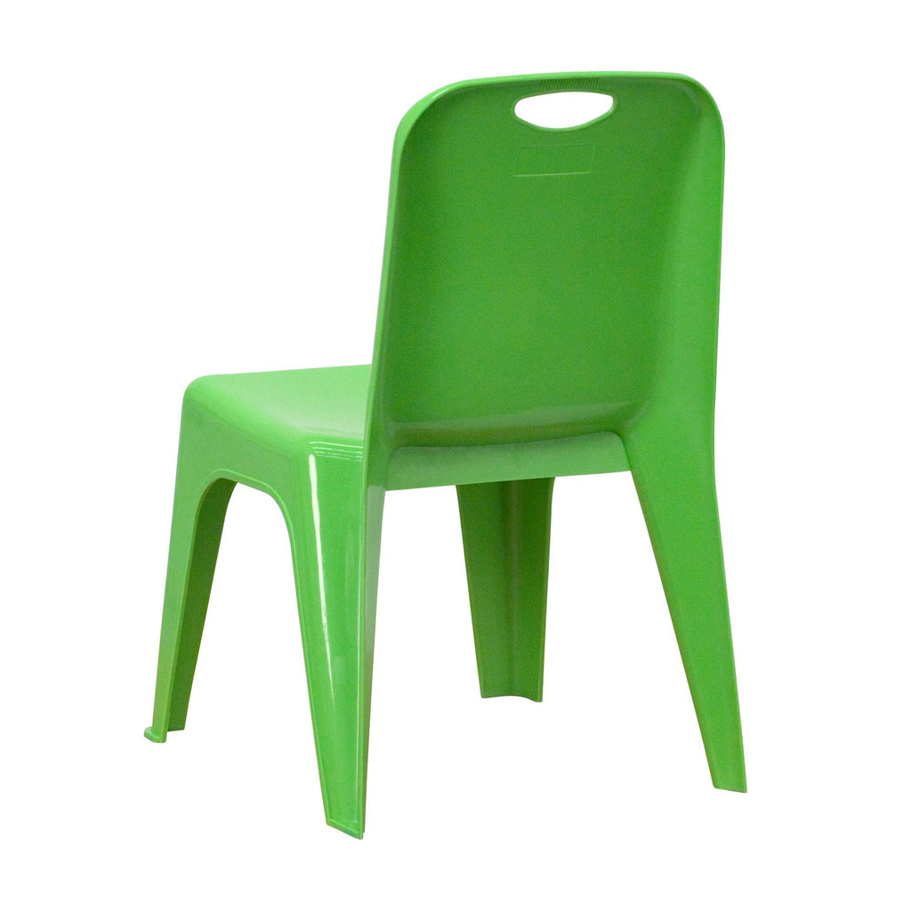 Green Plastic Stackable School Chair with Carrying Handle N47601