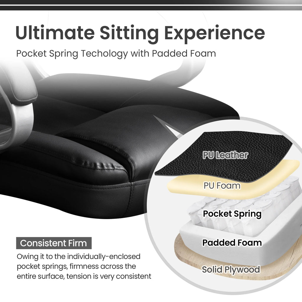 Ergonomic High-Back Leather Office Chair S84683