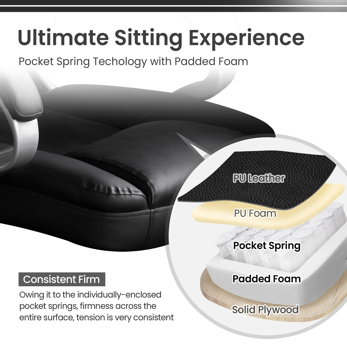 Ergonomic High-Back Leather Office Chair S84683