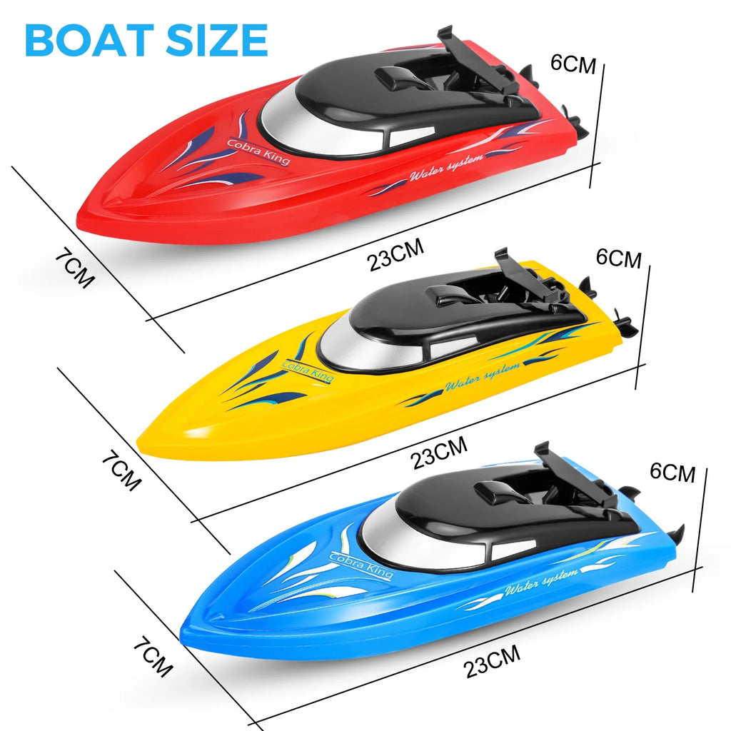 3 Pack 2.4 GHz RC Boat with 6 Rechargeable Batteries U510