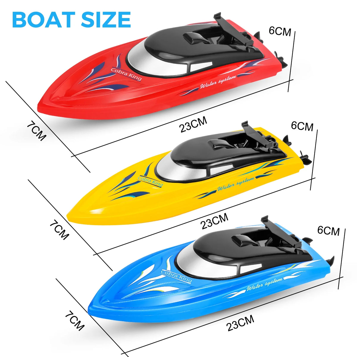 3 Pack 2.4 GHz RC Boat with 6 Rechargeable Batteries U510