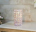 Pink Iridescent Glass Hurricane I916