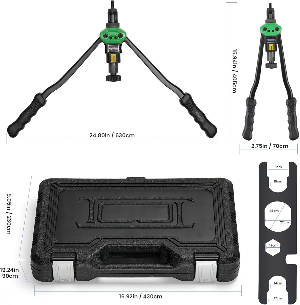 16" Rivet Tool Kit with 120PCS Rivet Nuts & Plastic Case X16290
