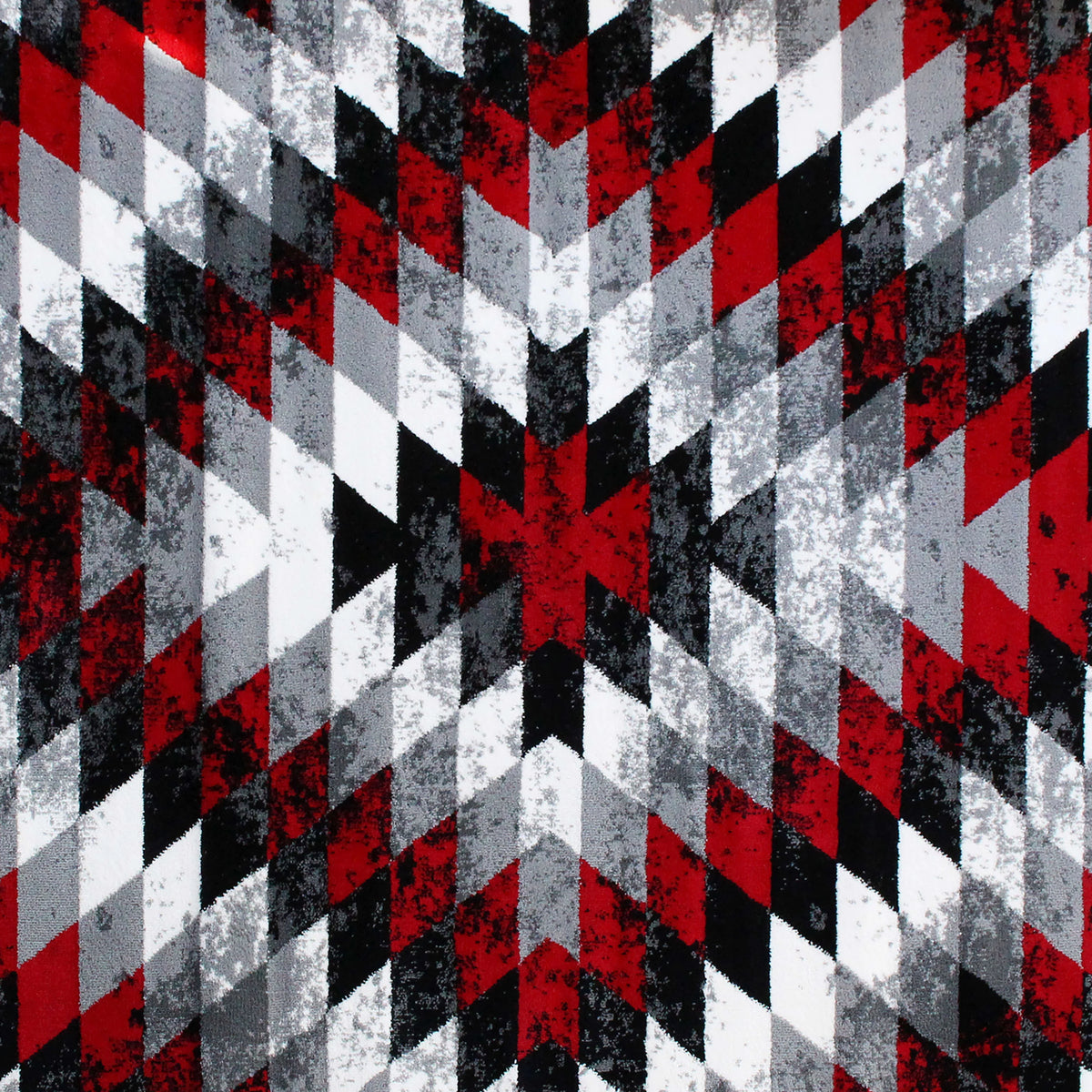 Red Grey White Black Distressed Runner V620967