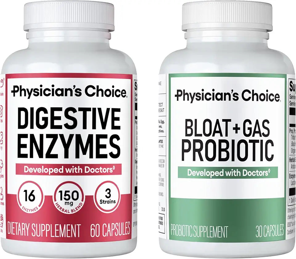 Digestive Enzymes 60ct + Bloat & Gas Probiotic 30ct J83174