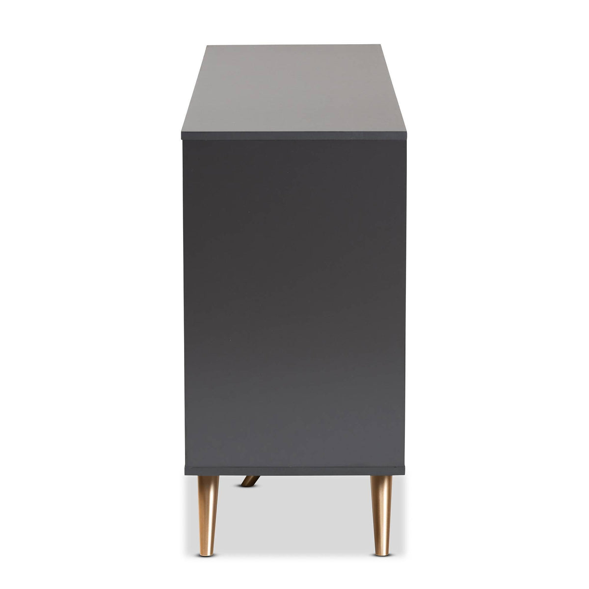 Dark Grey and Gold Finished Wood 2-Door Sideboard Buffet Y443682