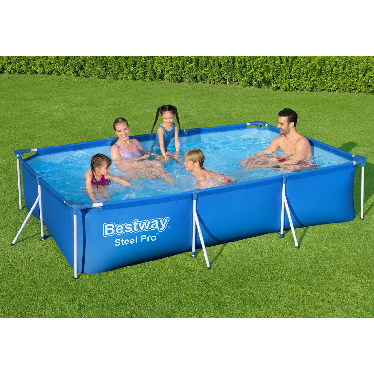 Steel Pro 9.8'x6.6'x26 Rectangular Above Ground Swimming Pool Set T7206
