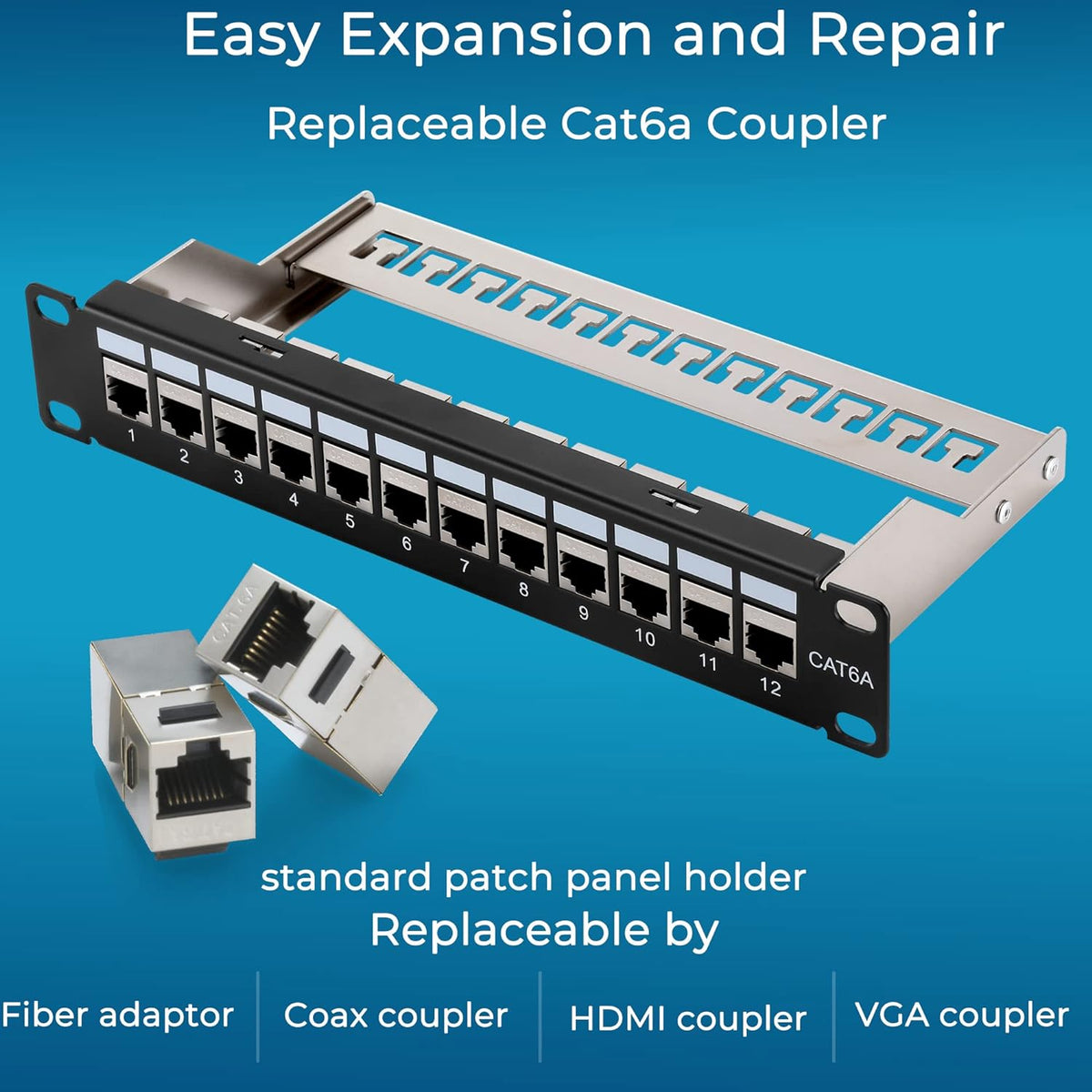 12 Port Cat6A Shielded Patch Panel U61648