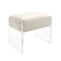 Ivory Velvet Stool E11739