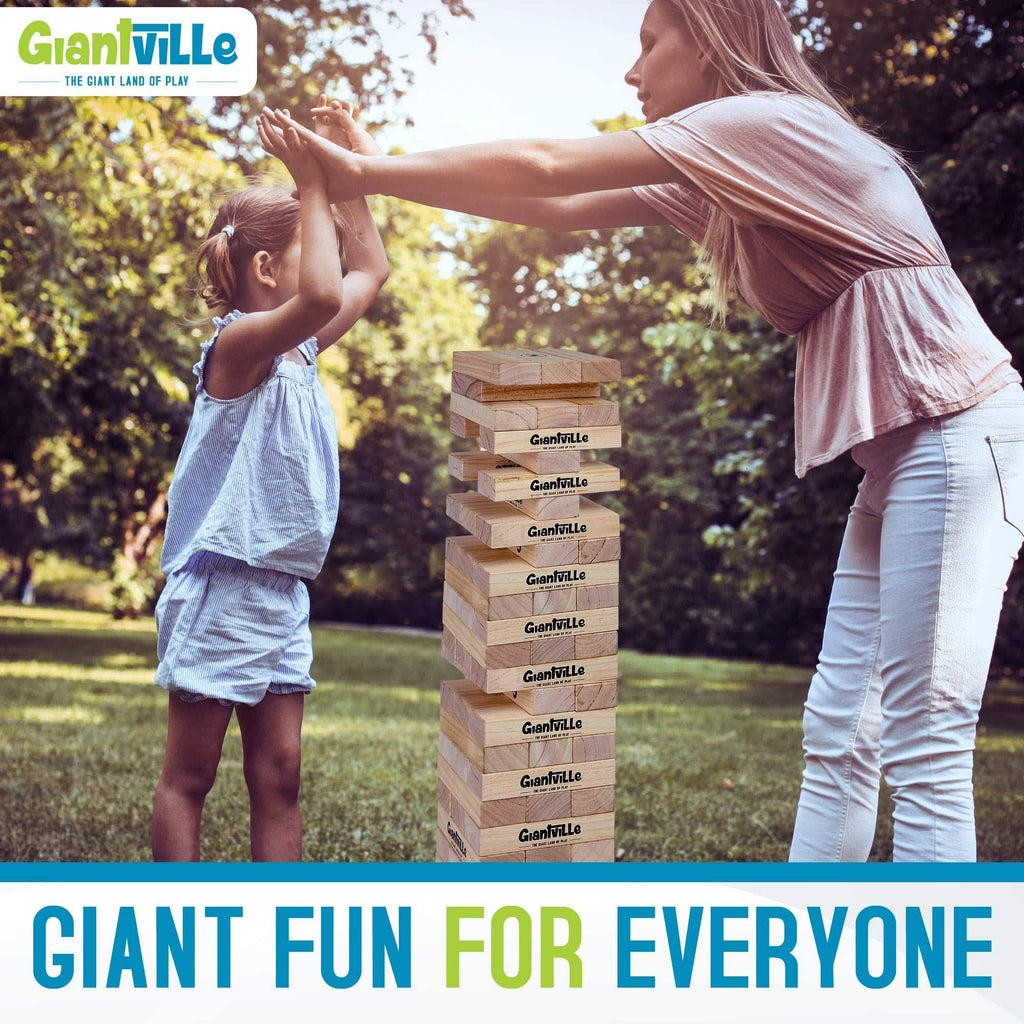 Jumbo Wooden Blocks Floor Game, 56 Pieces, Premium Pine Wood, Carry Bag D675