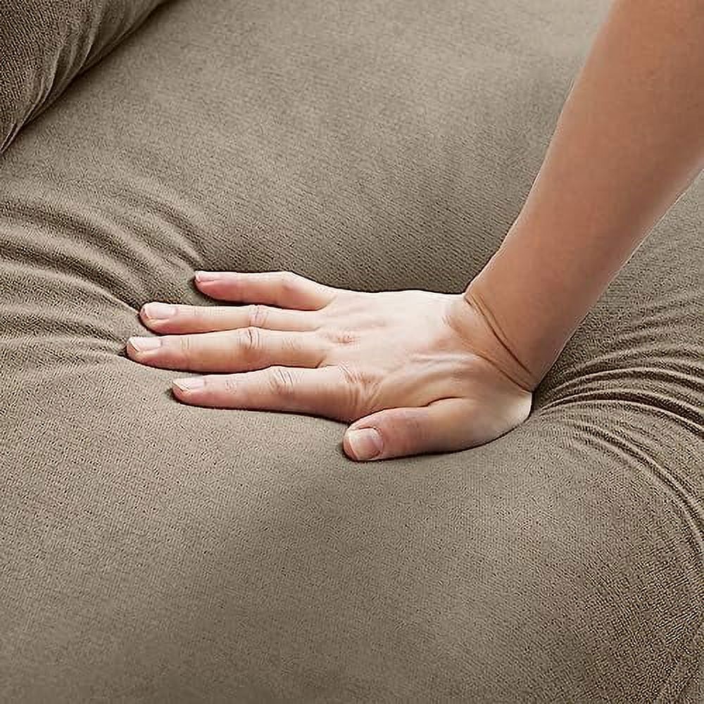 48" Linen Loveseat Sofa with Throw Pillows Q8377