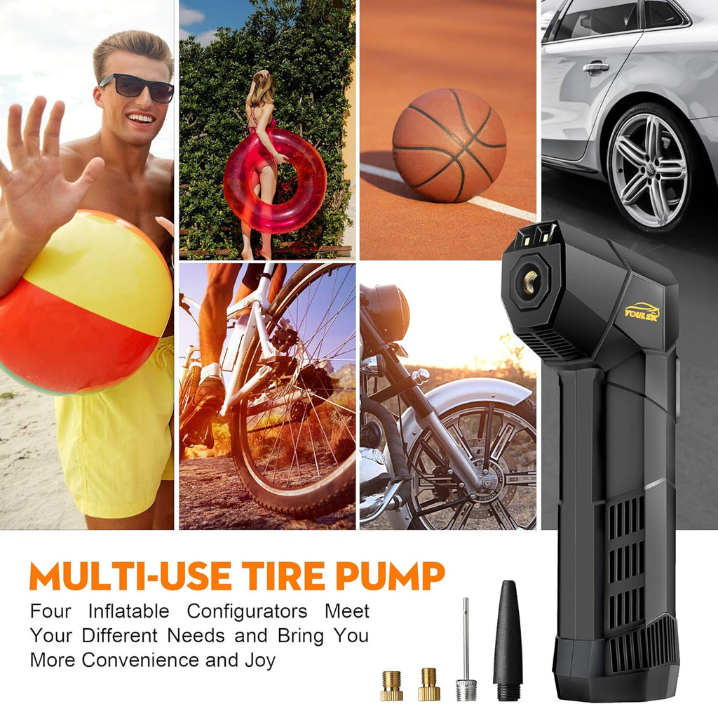 Electric Handheld Tire Inflator, 6000mAh Rechargeable Cordless Bike Pump, Portable Air Compressor with Digital Display U7257