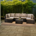 Tan Resin Wicker Modular Sectional G789