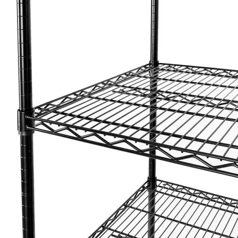 Black 5-Tier Steel Wire Shelving A177576
