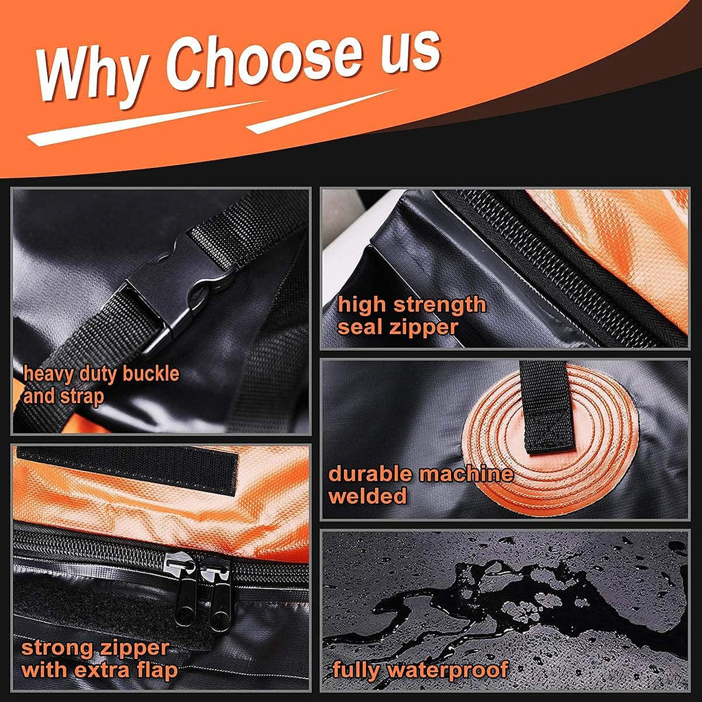 Car Rooftop Cargo Carrier Bag 15 Cubic Feet Waterproof Heavy Duty 800D PVC Soft-Shell Roof Carrier with Storage Bag and Protective Mat T744840
