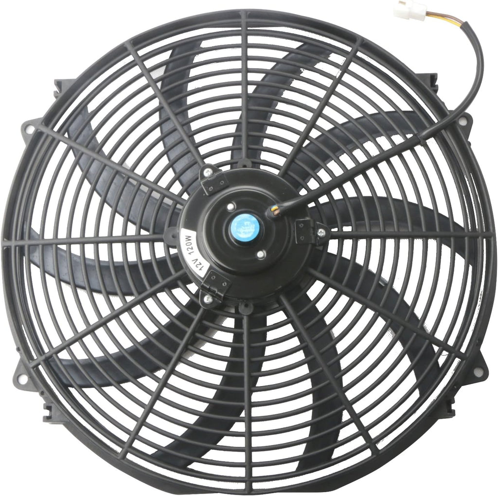Black Universal Electric Radiator Slim Fan 12V 16 Inch X2 Pack of 2 C66798
