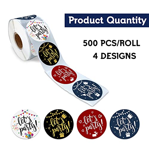 Christmas Round Stickers Rolls 500 Per Roll U44747