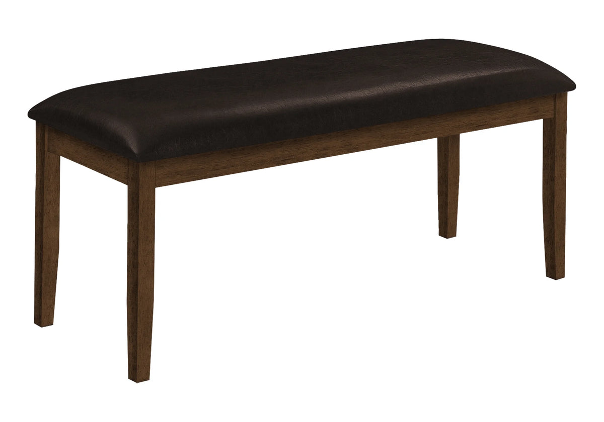 48" Rectangular Upholstered Brown Leather-look Bench L893793