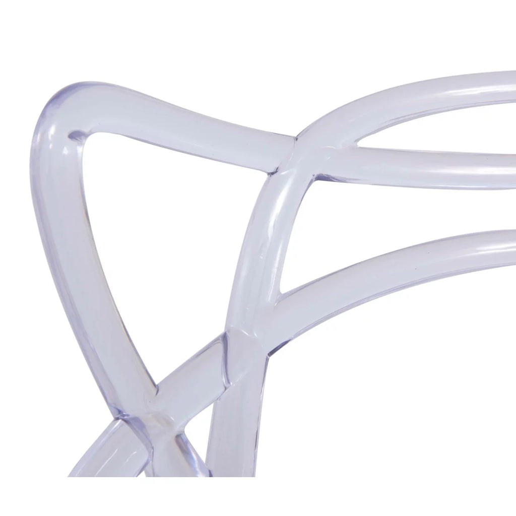 Clear Stackable Plastic Dining Armchair Set of 2 Y2169