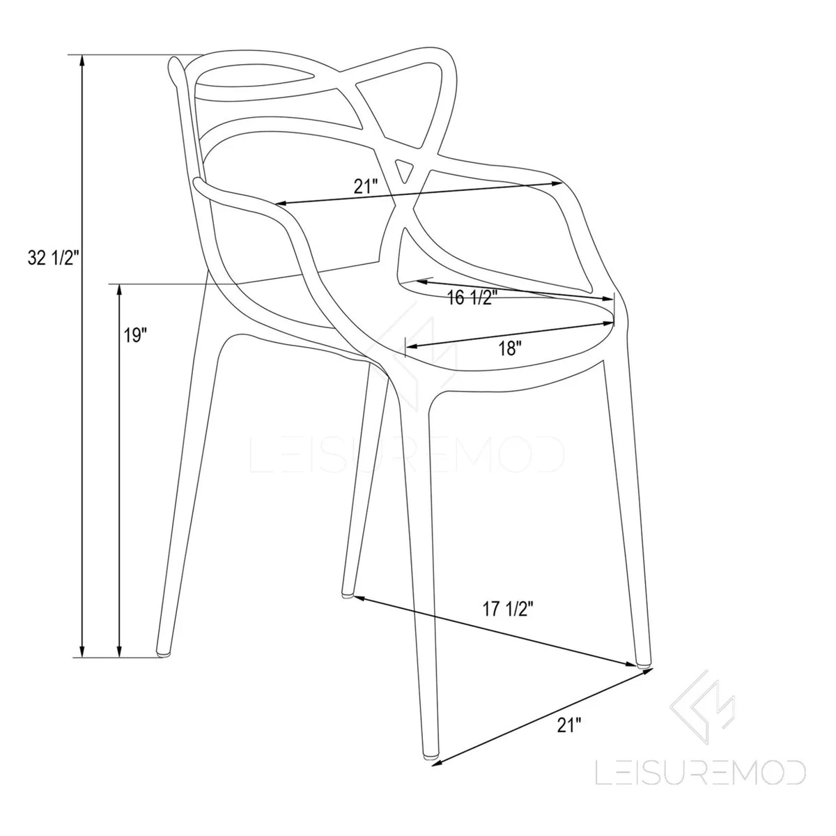 Clear Stackable Plastic Dining Armchair Set of 2 Y2169