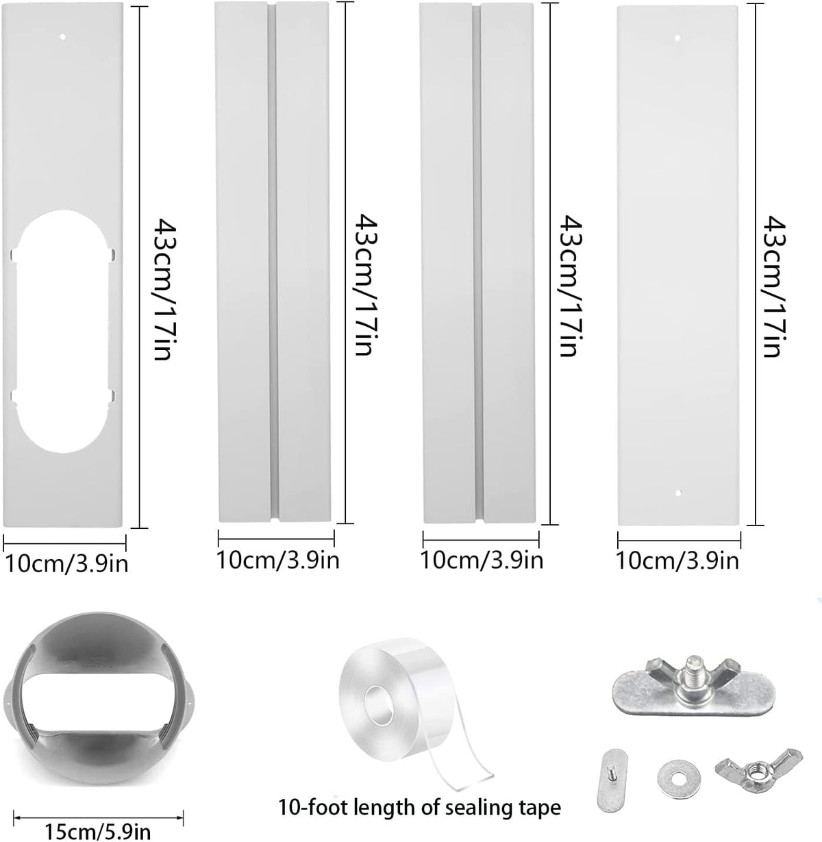 Portable Air Conditioner Window Kit with 5.9” Exhaust Hose, Pack of 2 A105