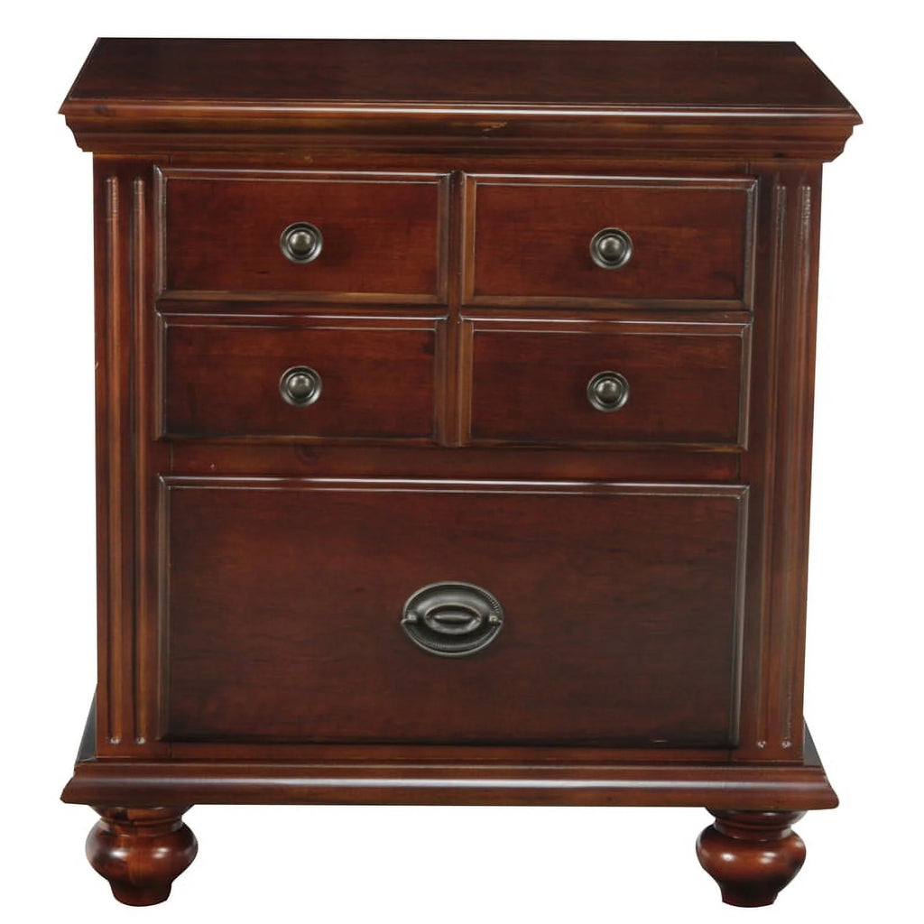 2-Drawer Solid Wood Nightstand in Cherry C6356