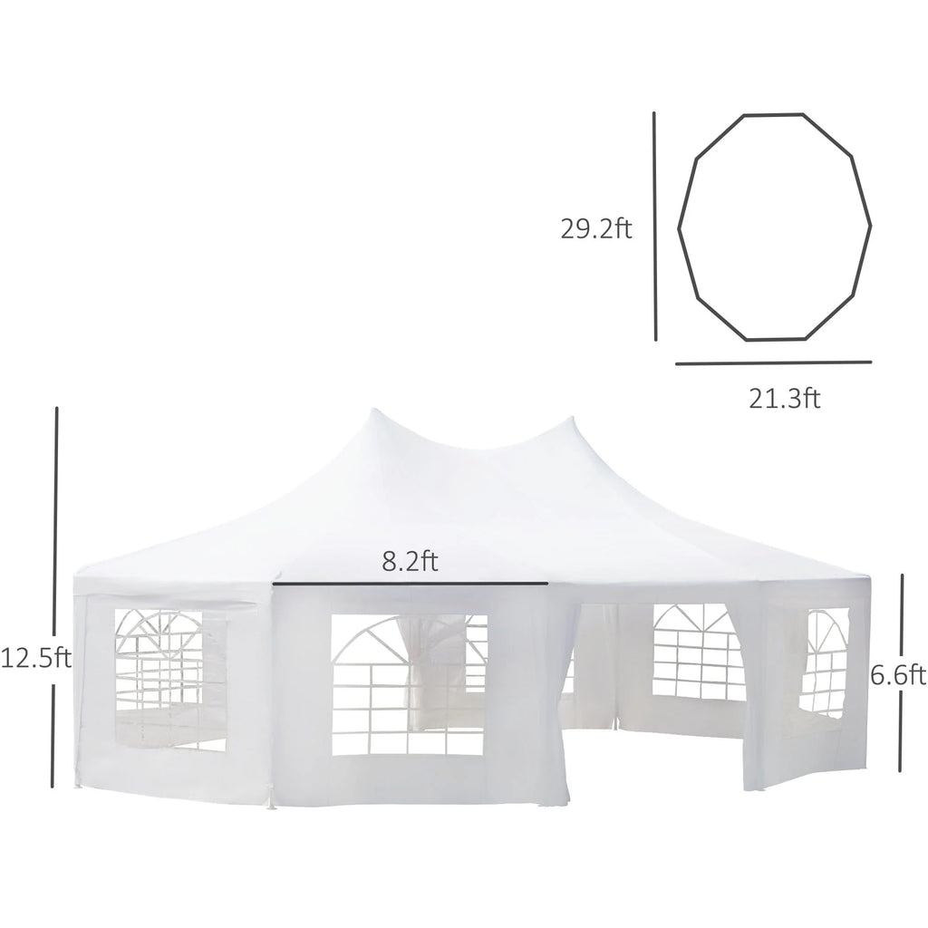 Canopy Party Event Tent with 2 Pull-Back Doors and Windows W56936