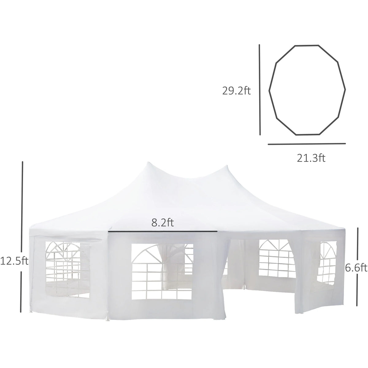 Canopy Party Event Tent with 2 Pull-Back Doors and Windows W56936