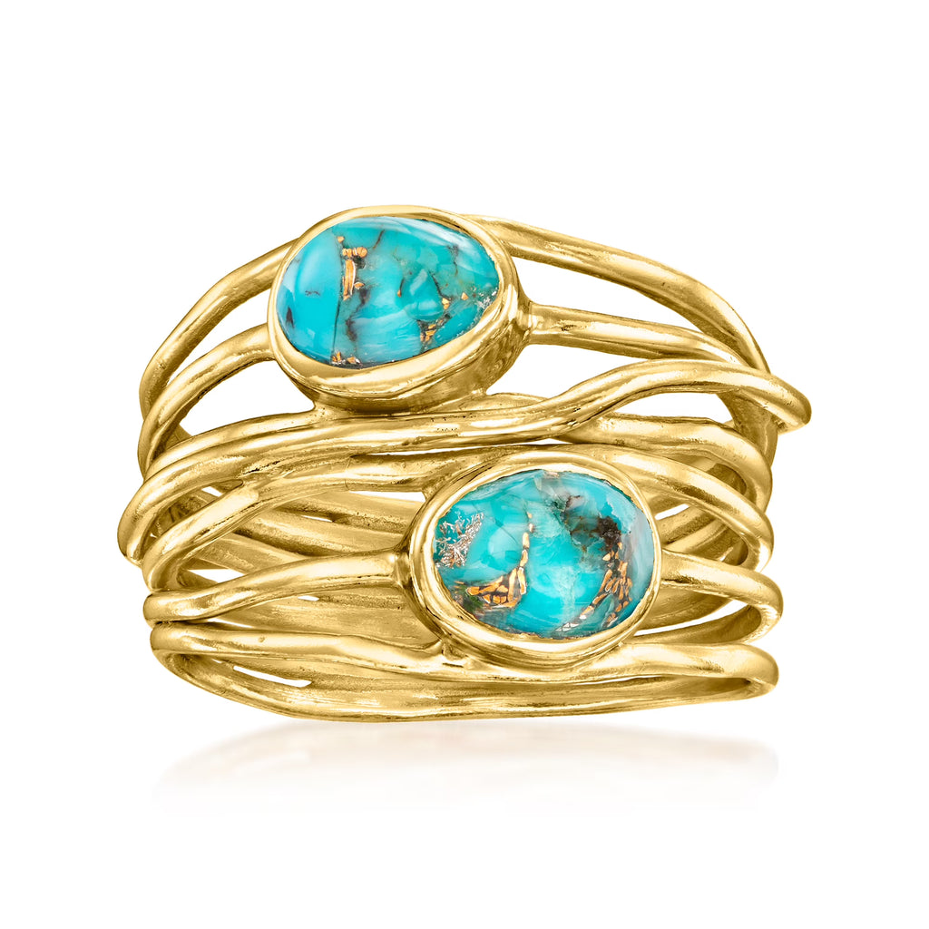 Turquoise Highway Ring in 18kt Gold Over Sterling Y18773