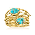 Turquoise Highway Ring in 18kt Gold Over Sterling Y18773