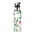 Pink Flamingos Rose Flowers Insulated Thermos Kids Stainless Steel Bottle with Straw Lid 20 oz I93723