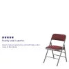 Burgundy Patterned Fabric Metal Folding Chair M594