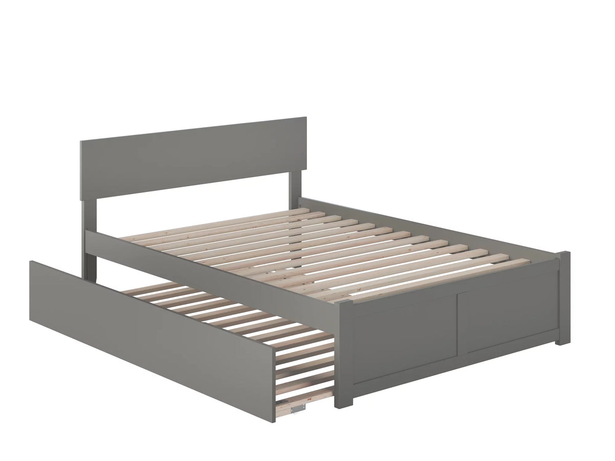 Grey Full Platform Bed with Trundle I670879