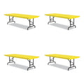 Adjustable Folding Tables, Rectangular, 72" x 30" x 22" to 32", Yellow Top, Black Legs Z13062