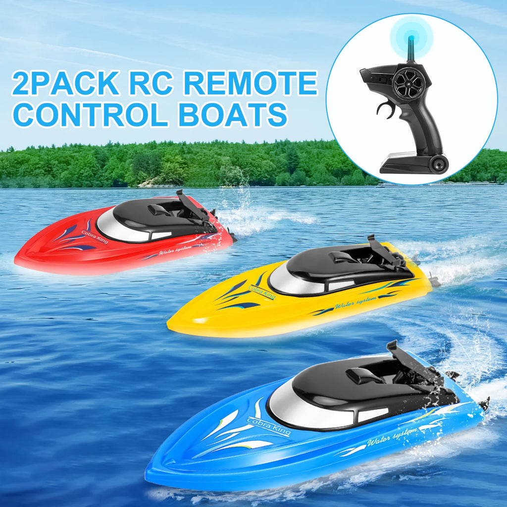3 Pack 2.4 GHz RC Boat with 6 Rechargeable Batteries U510
