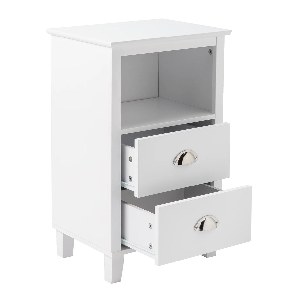 White 2 Drawer Bedside Table J61700