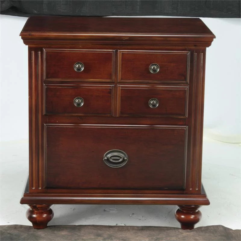 2-Drawer Solid Wood Nightstand in Cherry C6356