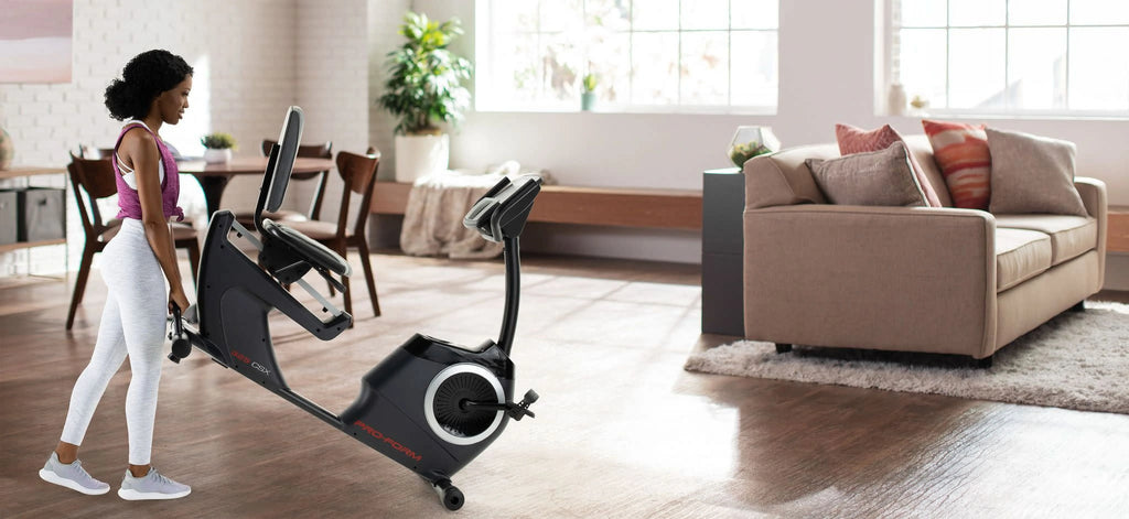 Recumbent Exercise Bike with Display, Tablet Holder, and Fan C345