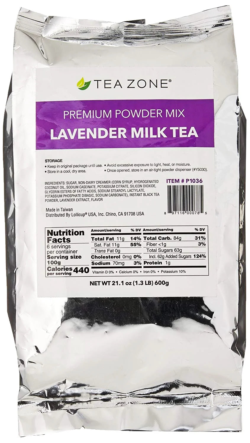 Lavender Milk Tea Bubble Tea DIY Kit with Black Boba Tapioca Pearl and 10 Straws L2960