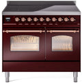 40 Induction Range with Electric Oven in Burgundy with Copper Trim V4395