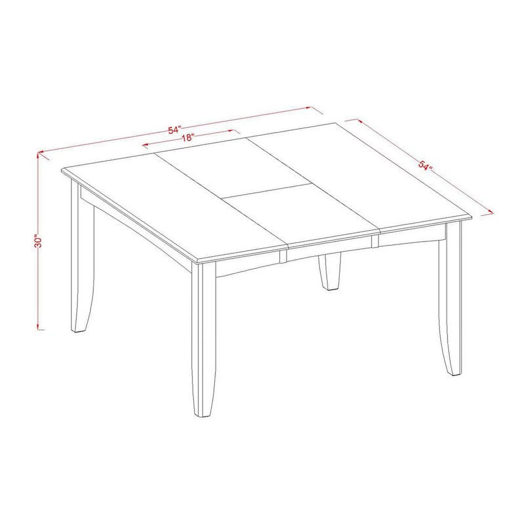 Modern Square Wood Dining Table in Saddle Brown J2871