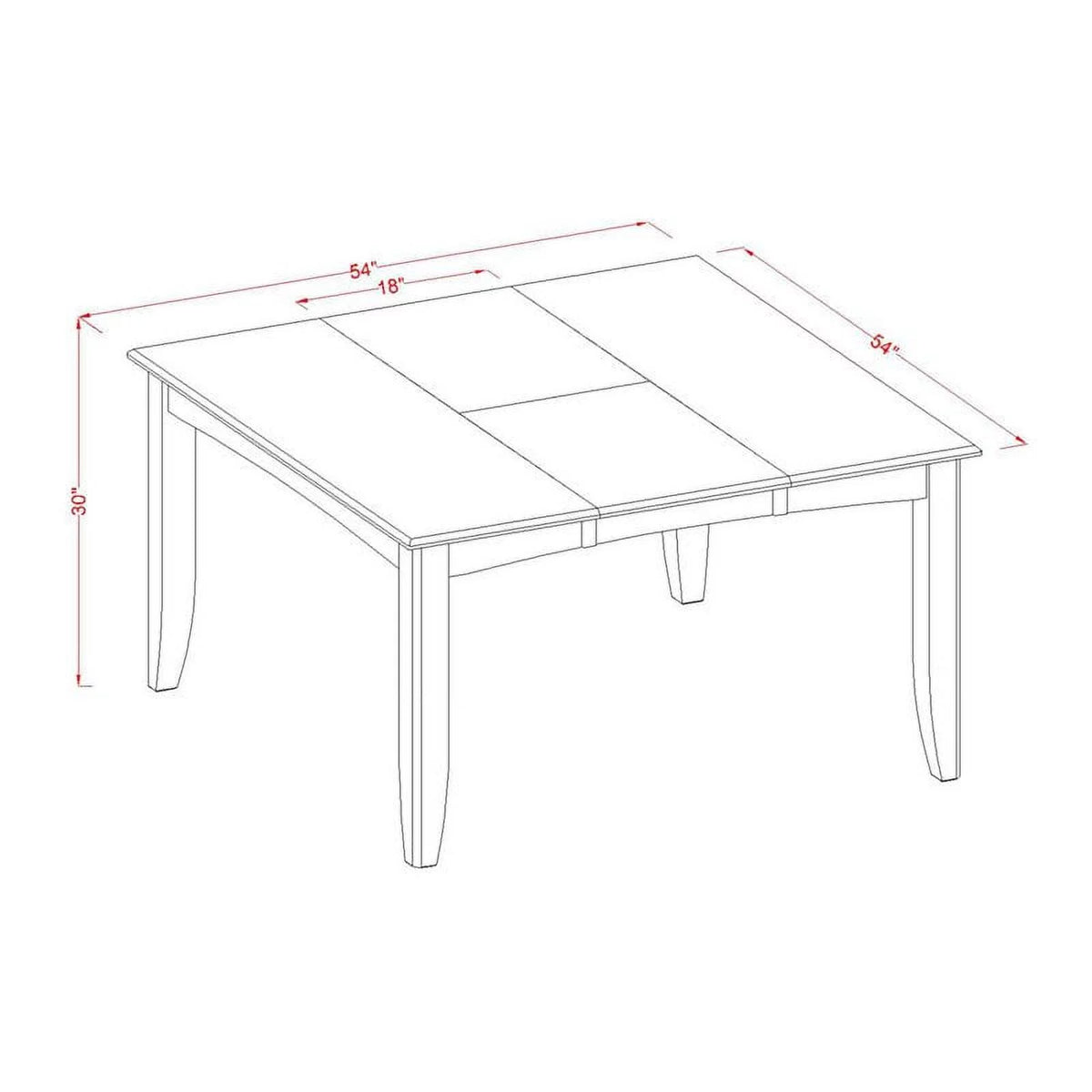 Modern Square Wood Dining Table in Saddle Brown J2871