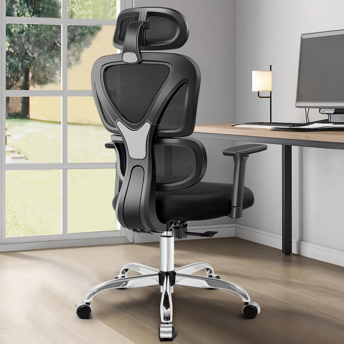 Black High Back Ergonomic Office Chair with Lumbar Support I92433