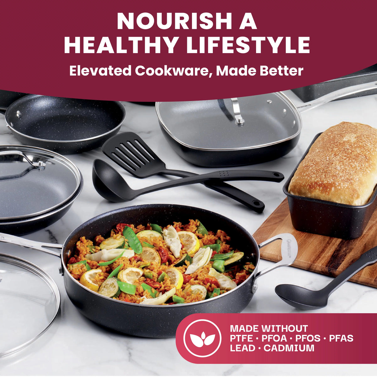 20 Pcs Nonstick Granite Stone Cookware and Bakeware Set M7731
