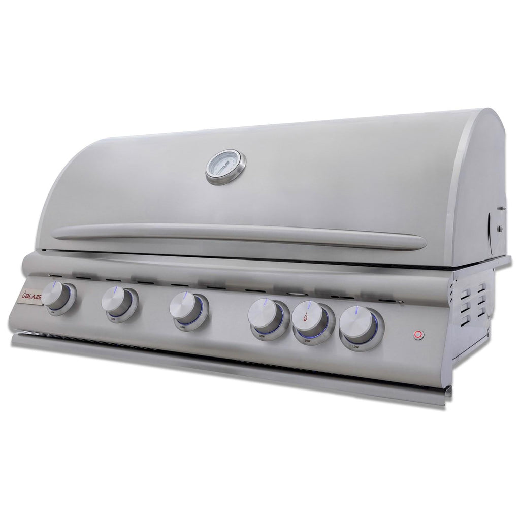 40-Inch 5-Burner Built-In Propane Gas Grill with Rear Infrared Burner W56345